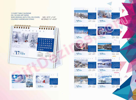 Personalized Table Calendar-Snow View